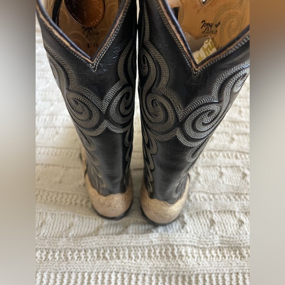 NWT Tony Lama western boots, black/tan, size 7.5 - Picture 5 of 11